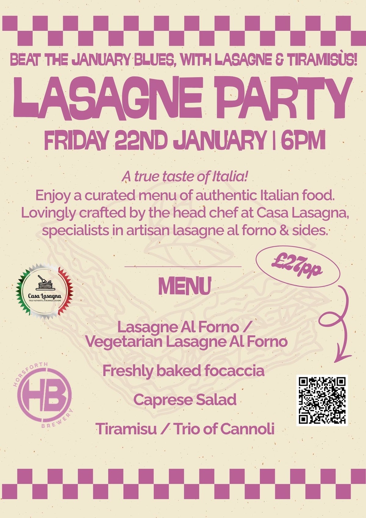 Lasagne Party! - January 22nd 2027