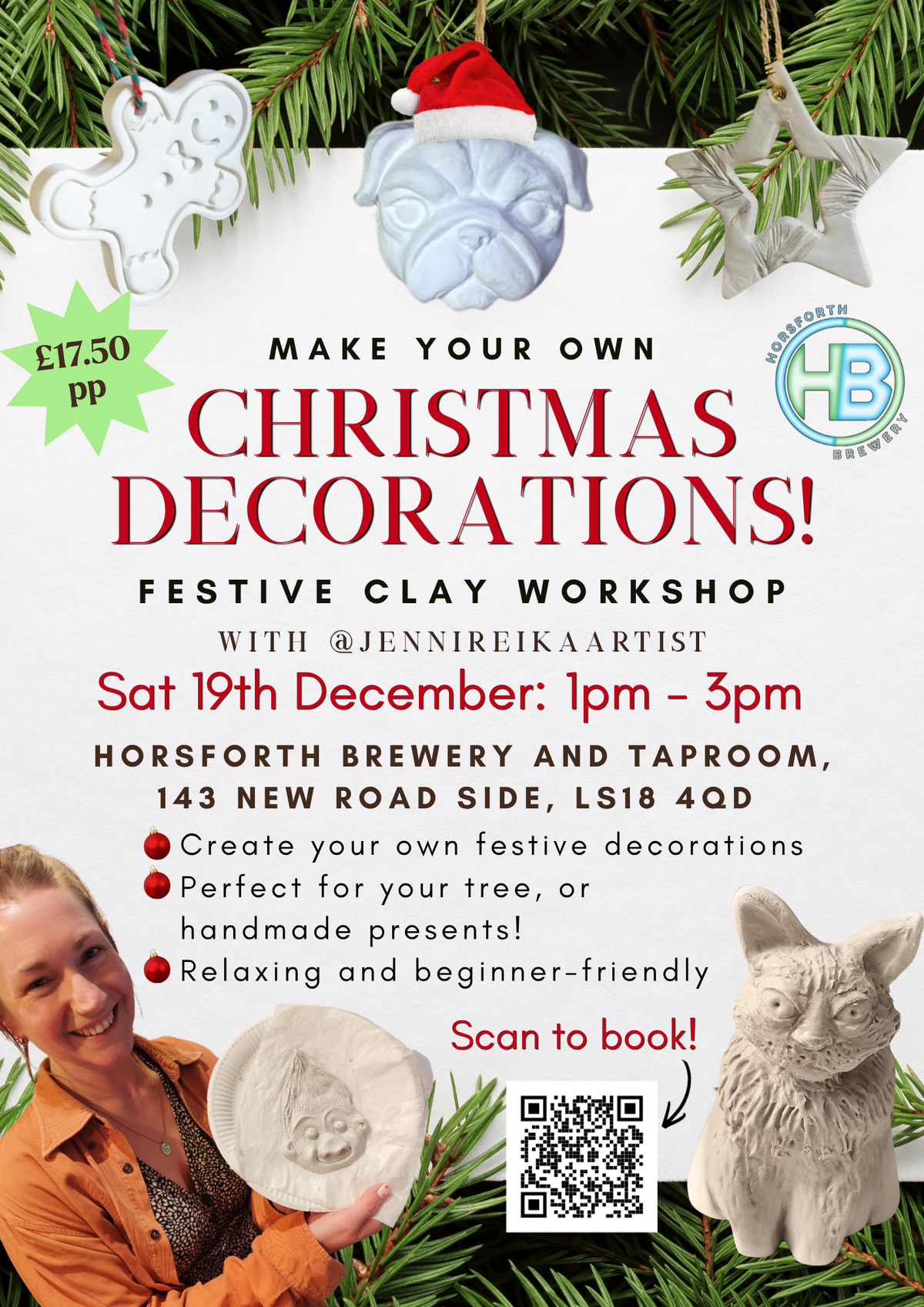 Clay Christmas Decorations Workshop with @JenniReikaArtist