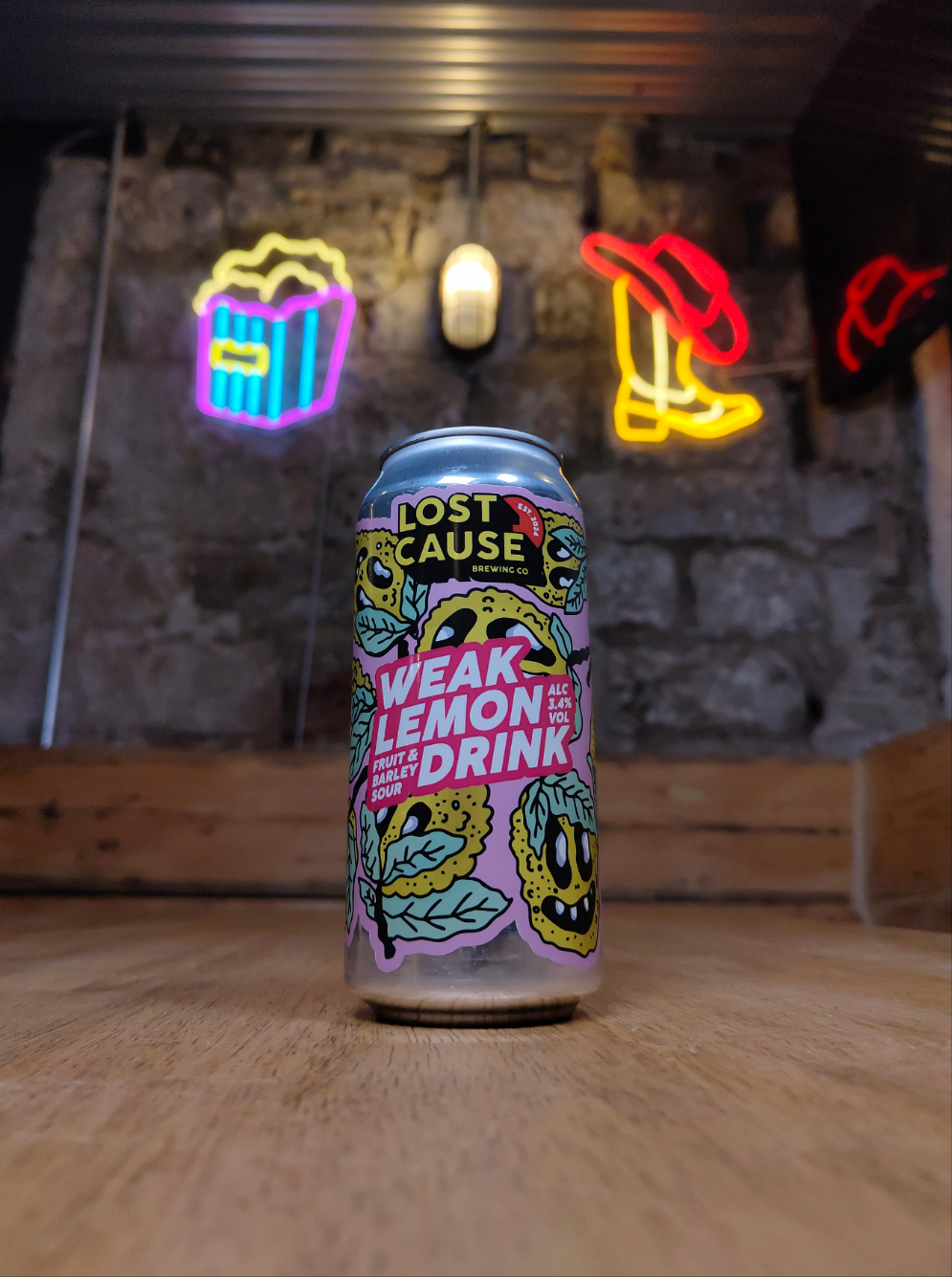 Weak Lemon Drink - 3.4% Fruit & Barley Sour - Lost Cause Brewing Co - 440ml can