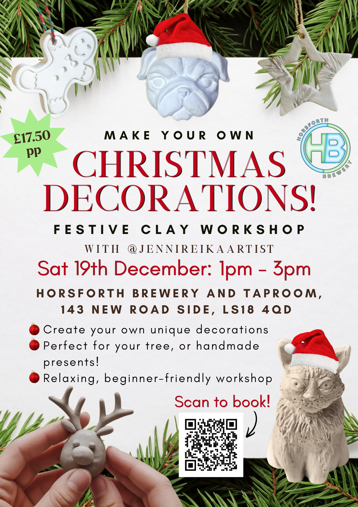 Clay Christmas Decorations Workshop with @JenniReikaArtist