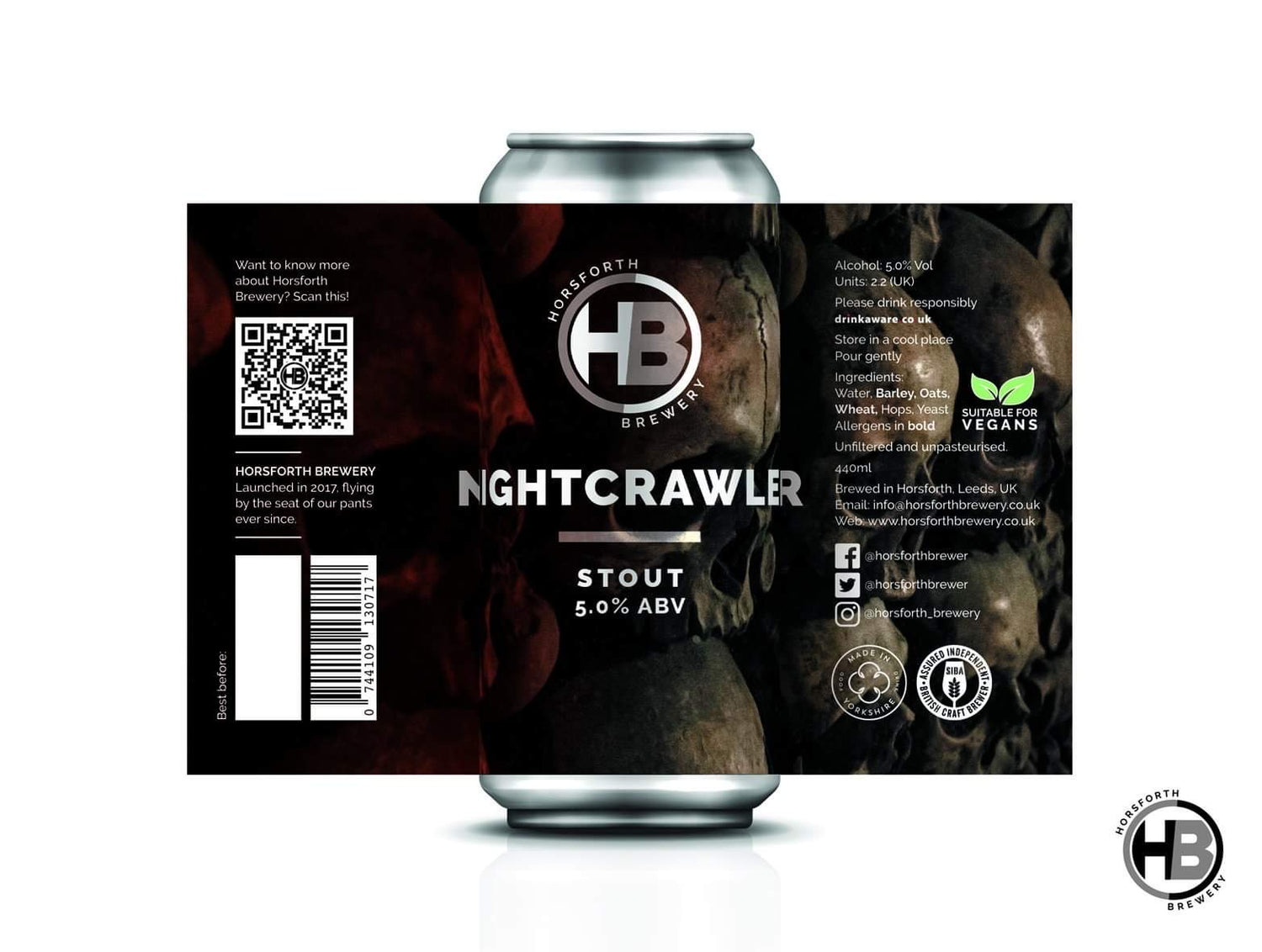 Nightcrawler - 5% Stout - Horsforth Brewery - 440ml Can