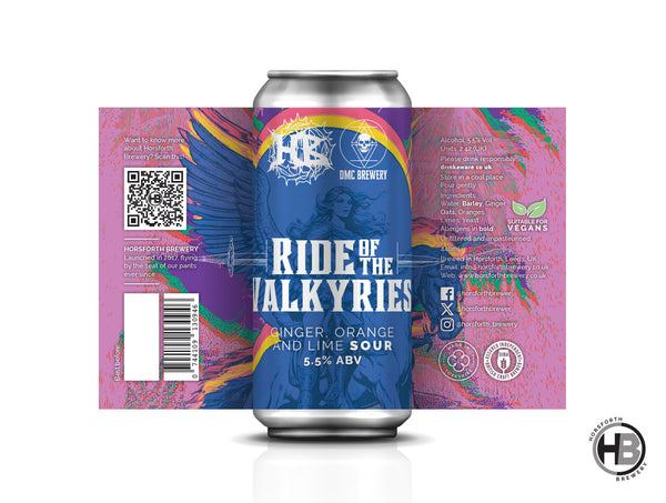 Ride of the Valkyries - 5.5% Ginger, Orange & Lime Sour - Horsforth Brewery & DMC Brewery - 440ml Can