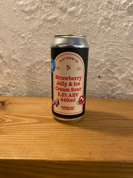 Strawberry Jelly Sour - 5.5% Strawberry & Ice Cream Sour - Play Brew - 440ml can