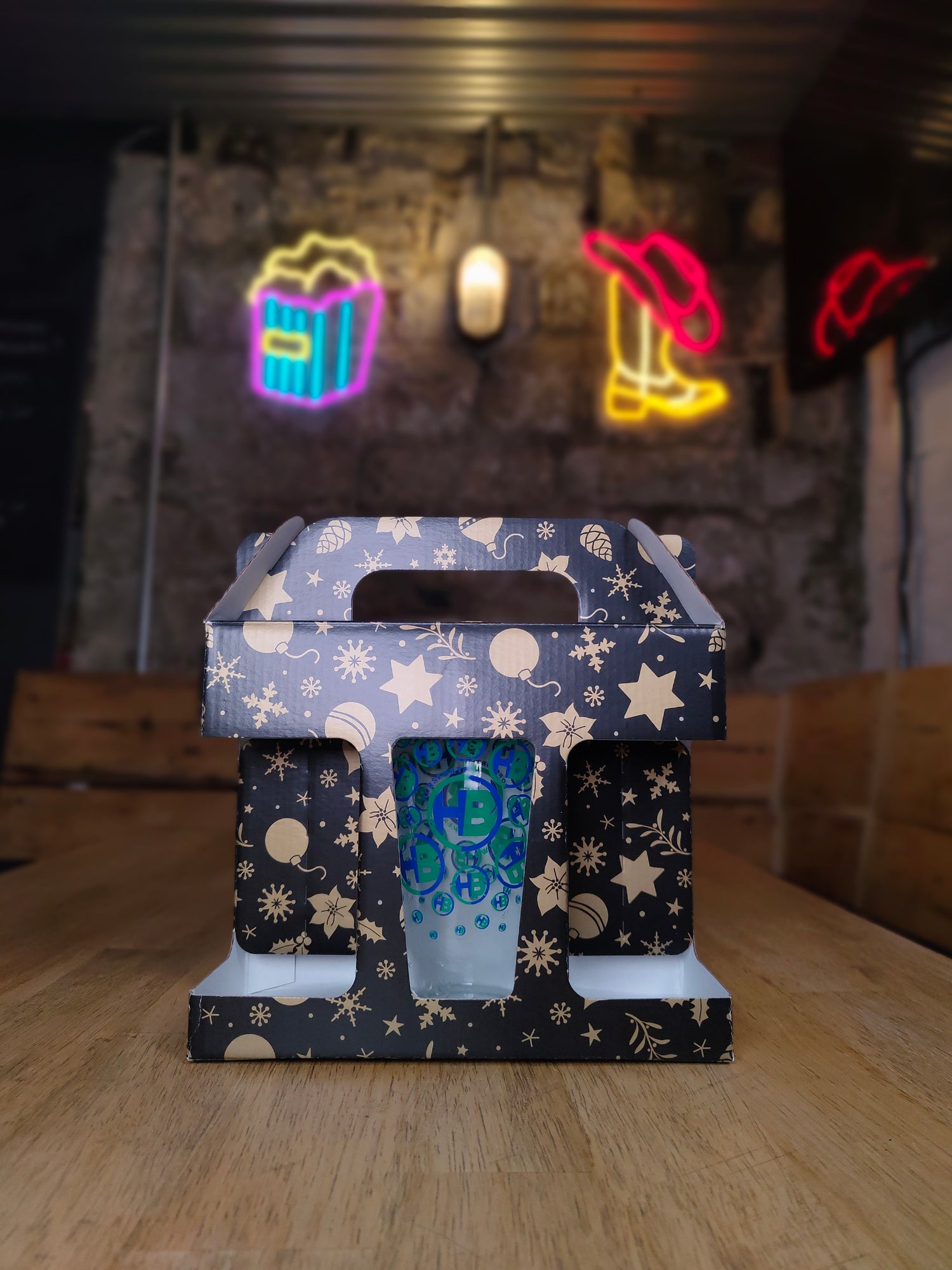2 Beers & HB Branded Glass Christmas Gift Box