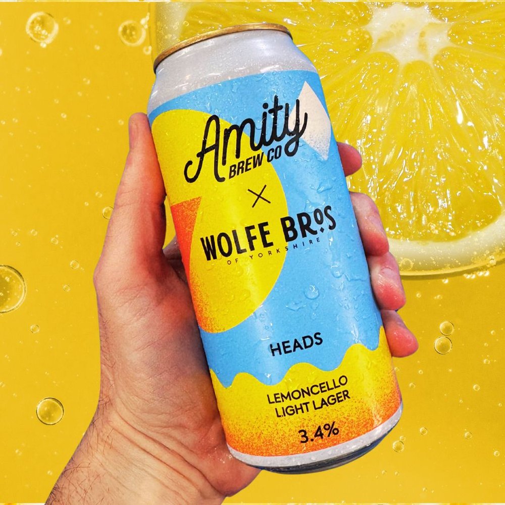 Heads - 3.4% Limoncello Light Lager - Amity - 440ml Can