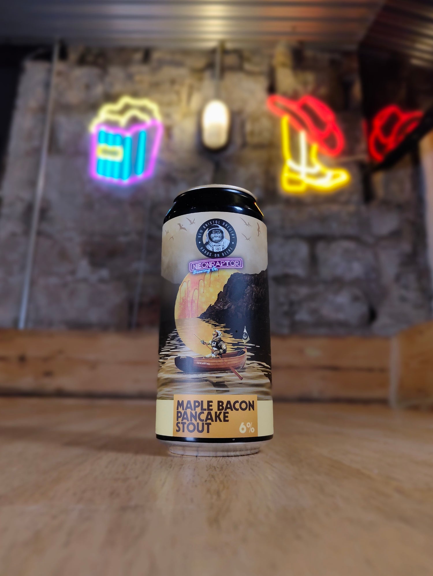Maple Bacon Pancake Stout - 6% Stout - Neon Raptor Brewing Co X New Bristol Brewery - 440ml Can