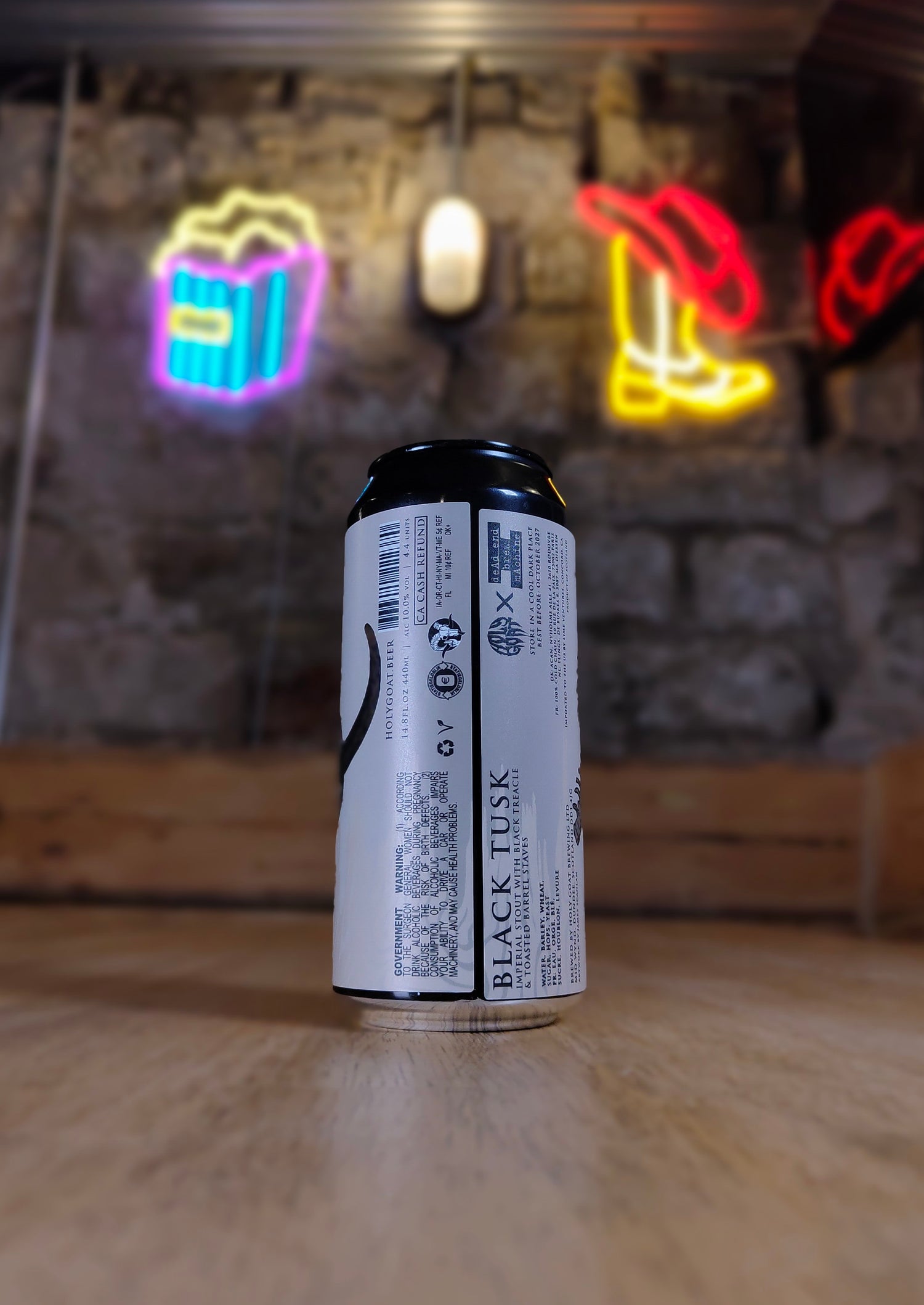 Black Tusk - 10% Black Treacle Imperial Stout - Holy Goat Brewing - 440ml Can