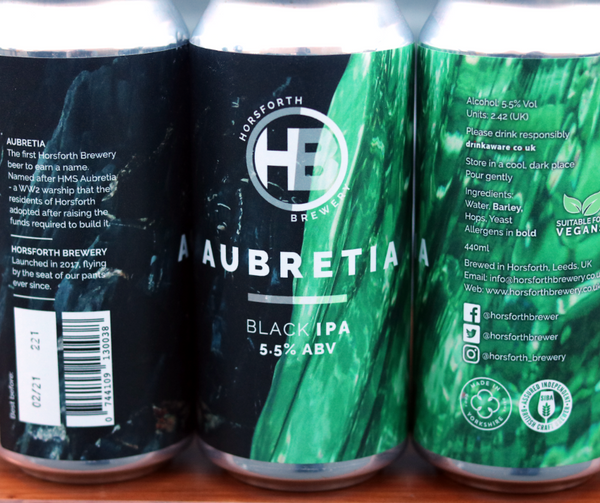 Aubretia - 5.5% Black IPA - Horsforth Brewery - 440ml Can